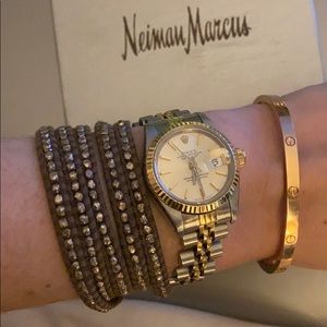 Chan Luu 5 wrap around leather metal bracelet